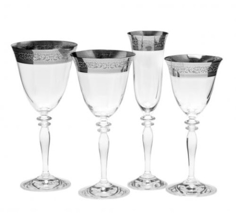 Murano Glass and Silver Wine Glass